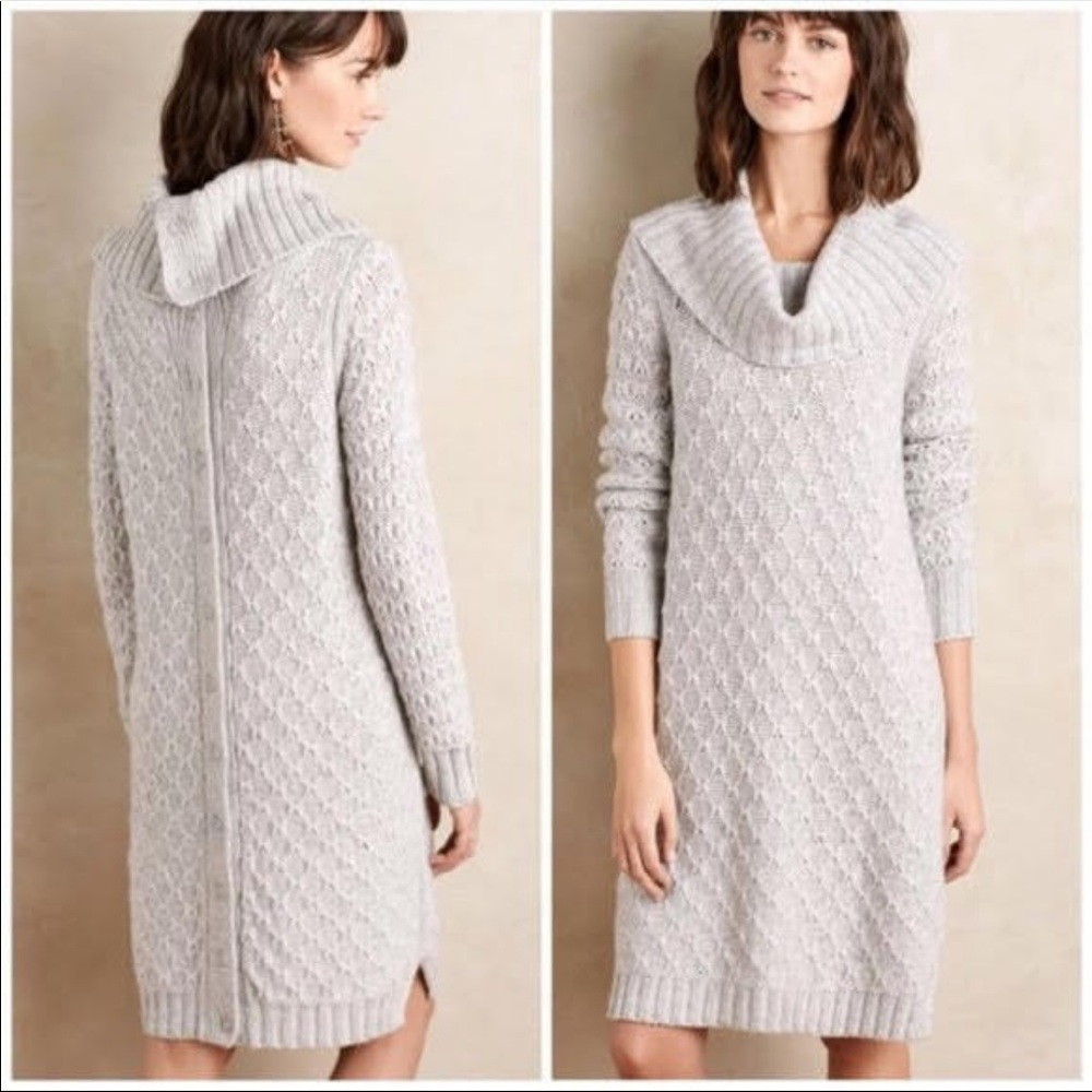 Anthropologie Sparrow sweater dress cowl neck gray